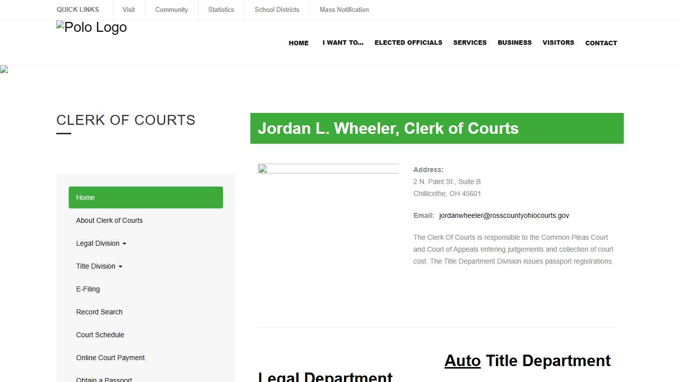 Ross County Clerk of Courts | Ross County Ohio