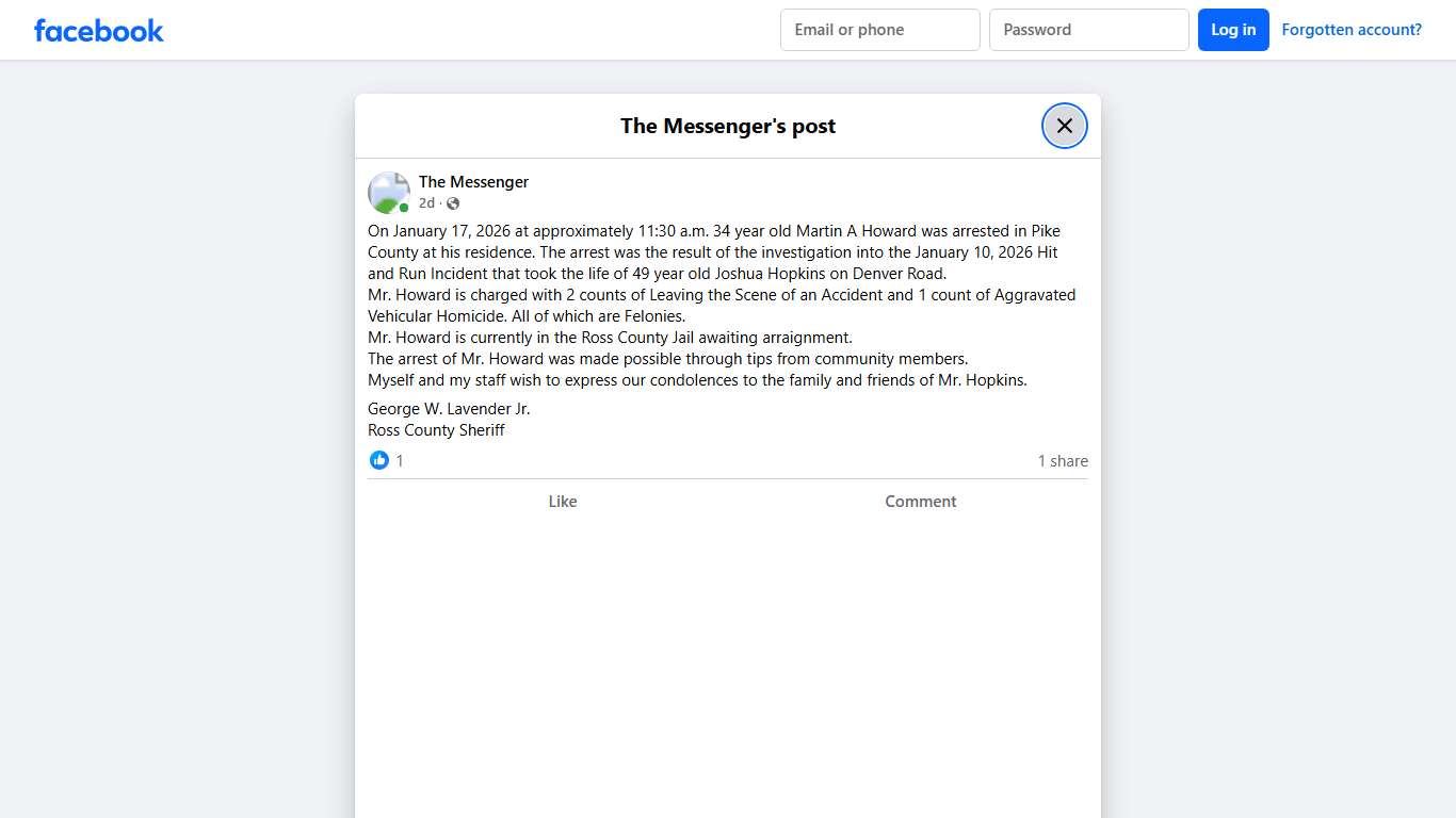 The Messenger - On January 17, 2026 at approximately 11:30... | Facebook